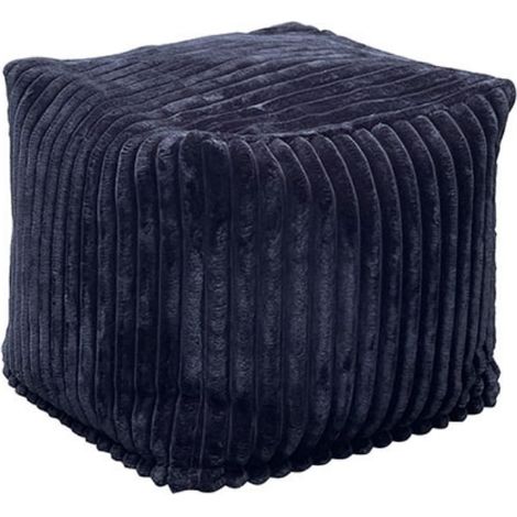 Pouf en velours côtelé gris anthracite Casita LIZARD