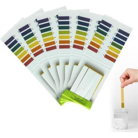Bandelettes de Test pH, Testeur de pH, Indicateur de pH, Papier pH pour Eau, Sol, Boissons et Substances (1/5)