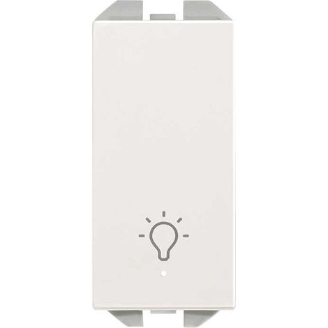 SIMON 270 Bouton-poussoir gravé à lumière blanche étroite 10A 20001161-090