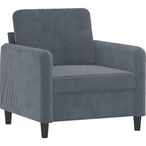 Poltrona Relax Poltrona Grigio Scuro 60 cm Velluto (1/4)