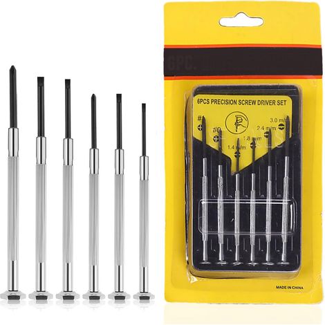 Mini jeu de tournevis mécaniques de précision, tournevis de précision, jeu d'outils d'horloger, petit tournevis, 6 en 1 (1/5)