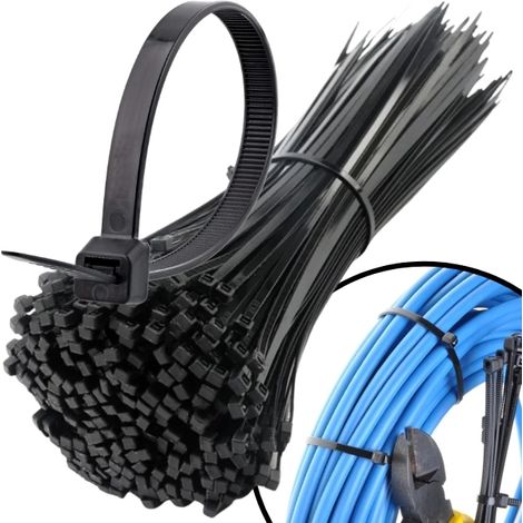 Bridas para cables de 2,5 x 200 mm, 100 unidades. Bridas para cables, negras, resistentes. (1/5)