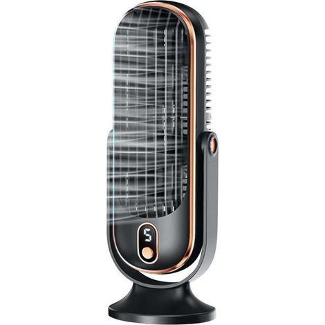 Ventilateur de bureau portable, flux d'air bidirectionnel, ventilateur tour personnel silencieux, noir. (1/5)