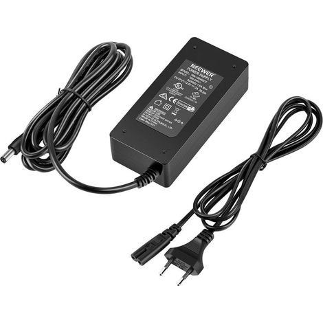1 Netzteil/Stromkabel für LED-Videoleuchten und Ringlichter – Eingang 100–240 V, Ausgang 12 V, 3 A – Innendurchmesser 200 cm (1/5)