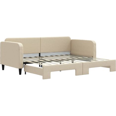 Maison Exclusive - Tagesbett Ausziehbar Creme 90x200 cm Stoff