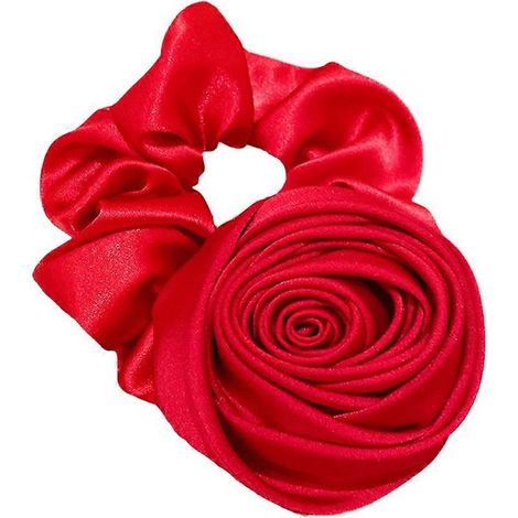 Chouchous en forme de gros intestin, élastiques à cheveux en satin à grosses fleurs (1/5)