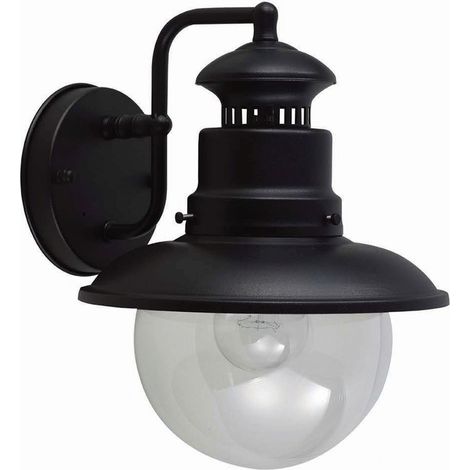 Wandlampe außen E27 IP44 Schwarz Haus Garten Aluminium Maritim Außenlampe Wand