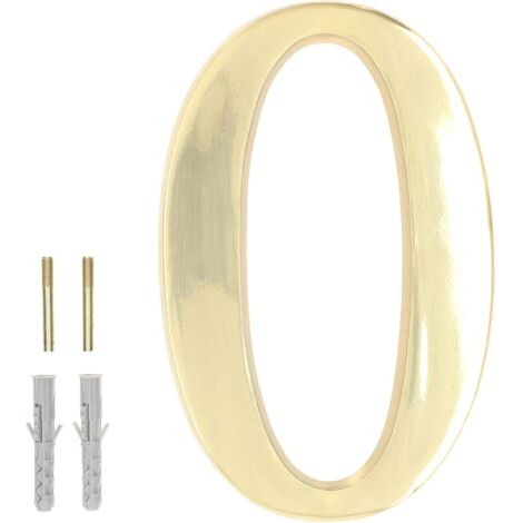 Numéro de maison 3D Chiffre "0" en laiton 20 cm Numéro de porte pour maisons, colonies, hôtels appartements 100 % laiton-NANOTEH (1/5)