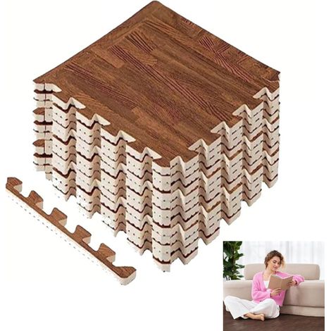 Lot de 60 Tapis en Mousse EVA avec Bordures – Revêtement de Sol Modulable pour Salle de Jeu, Bureau, Terrasse – 30x30cm (55 ft²) (1/5)