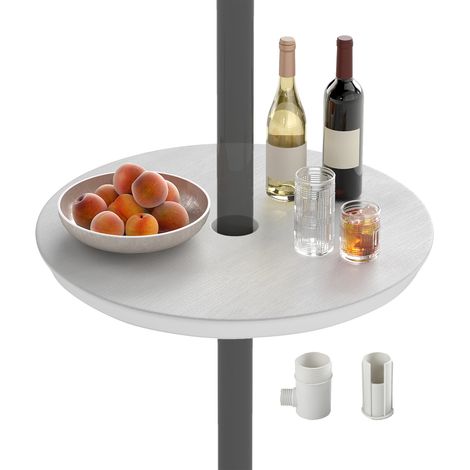 COSTWAY Portable Round Umbrella Side Table 50cm for 38mm Pole