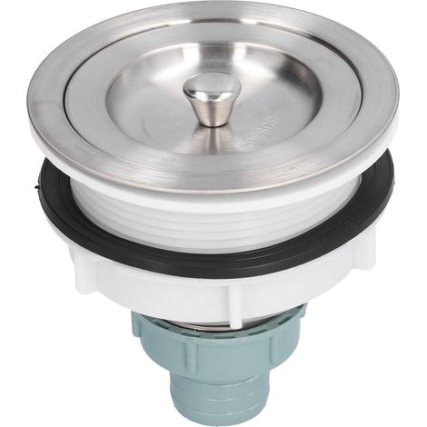 Filtre de vidange pour évier de cuisine avec panier amovible, crépine et égouttoir en acier inoxydable 304 (1/5)