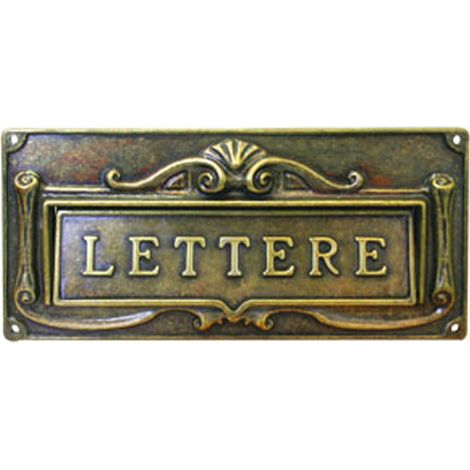 CASSETTA POSTALE BUCA PER LETTERE OTTONE ANTICHIZZATO FORUM 300x140mm UTILIA