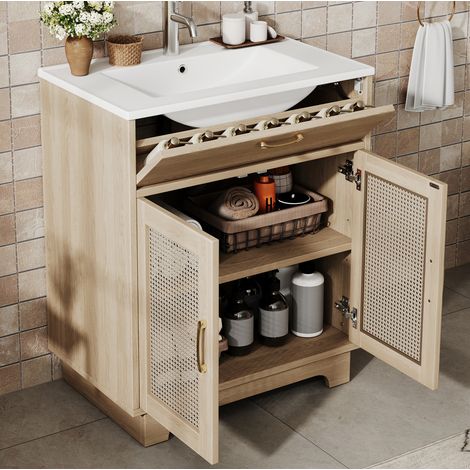 Mueble baño lavabo MDF 76x46x88 cm OKMYHOME (1/5)