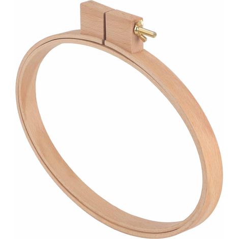 Cercle à broder rond en bois épais, adapté à la broderie, au point de croix et à la couture. (1/5)