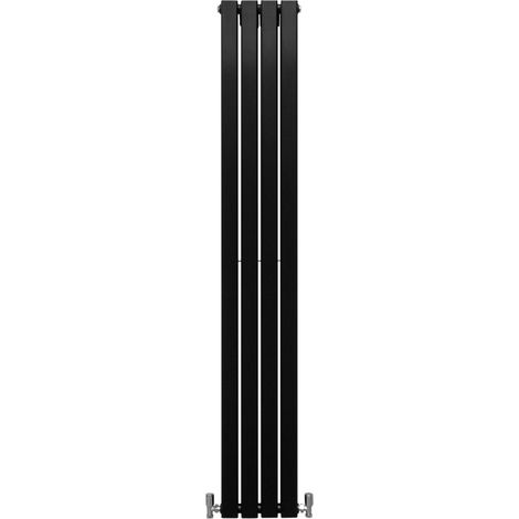 Radiatori Termosifoni in Acciaio Calorifero a Doppio Strato a Pannelli Piatti Riscaldamento Centralizzato Colonna Termosifone Orizzontale Radiatore a Parete - Nero Opaco - 180 x 28 cm