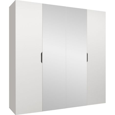 Armario Hartford 514, Blanco, 202x200x50cm, Puertas de armario: Con bisagras, Número de estantes: 0 (1/4)