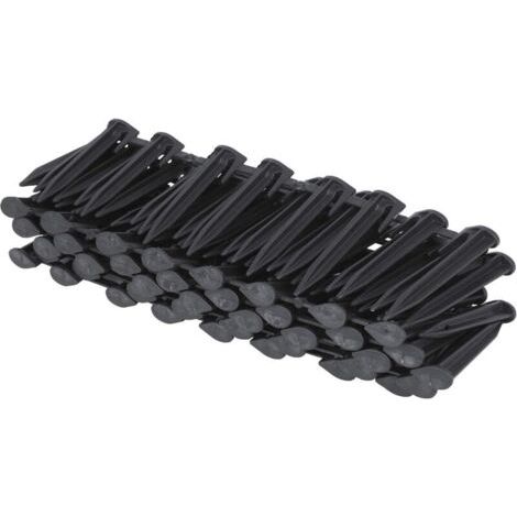 Lot de 100 piquets de pelouse en fil périphérique, piquets de jardin, crochets pour tondeuse à gazon robot, piquets de support de câble de fixation pour fil périphérique, ancrage au sol (1/3)