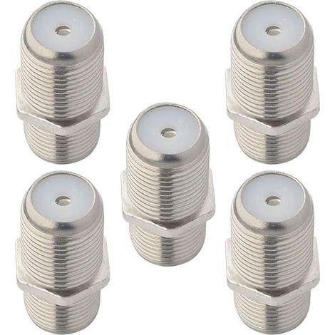 Connecteur F Femelle Connecteur Coaxial Fiche F Femelle Adaptateur d'Antenne TV Raccord F Connecteur de Prise F de Changeur de Genre de Joint de Coupleur (1/5)