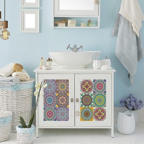 Carreaux muraux autocollants - 10 x 10 cm - Matériau PVC - Imperméables et résistants à l'huile - Carrelage mural pour cuisine - Revêtement mural décoratif (1/4)