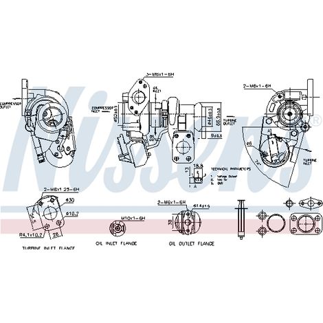 Turbocompresseur, suralimentation Nissens 93559 CITROËN 1631887280 3553970
