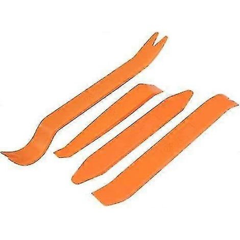 Kit de 4 outils de démontage d'autoradio pour panneau de porte, tableau de bord, garniture de porte et pièces en plastique (1/4)