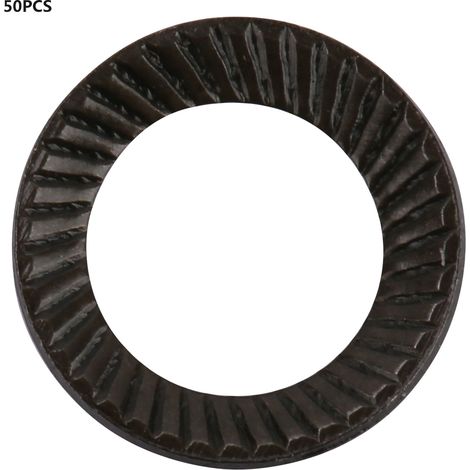 50pcs Steel Ribbed Lock Washer Spacers Washers Anti skid Gaskets with Double sided Ridges (M5) (1/5)