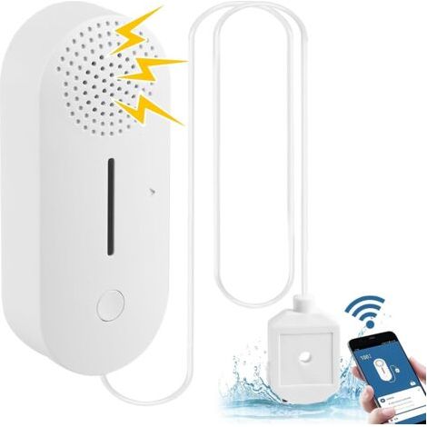 Détecteur d'eau avec Alarme Wi-FI Et Capteur de Niveau d'eau, Capteur d'eau Bruyant de 100 DB à Piles, pour Cuisines, Caves, Éviers, Sols (1/5)