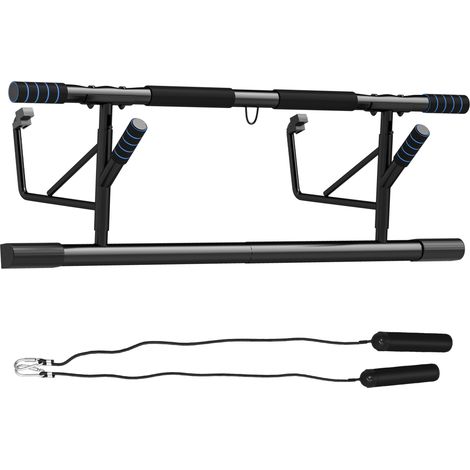 SPORTNOW Pull Up Bar Doorway, Push Up Stand w/ Resistance Bands, Blue (1/5)