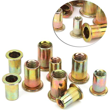 300-teiliges Set aus verzinkten Stahlnietmuttern, Hardware-Zubehör (150 metrische und 150 SAE-Teile) (1/5)
