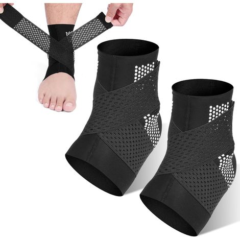 Tobillera de soporte deportivo, 2 piezas de soporte de tobillo ajustable con correa, soporte y estabilización del tobillo, hombres y mujeres (1/5)