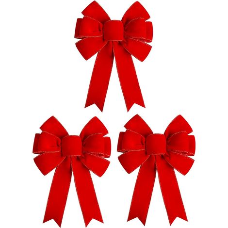 Große rote WeihnachtsschleifenSchleife für Kränze, Bäume, Außendekoration, Outdoor (12 x 14 Zoll) (1/3)