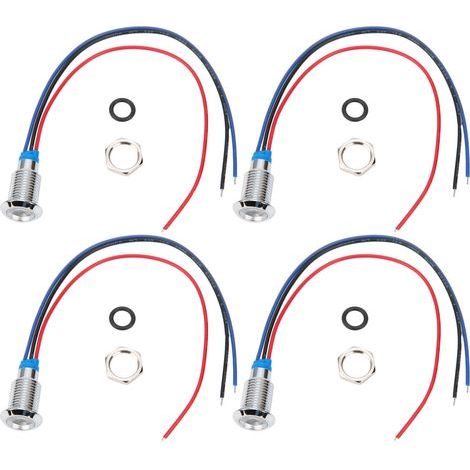 4 jeux de LED rondes précâblées, indicateur étanche 2 couleurs, cathode commune 10mm 3-6V (rouge et bleu) (1/5)