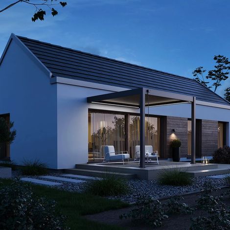 Ombrea – Pergola bioclimatique adossée 3x3M – Aluminium anthracite – Lames orientables 135° – Étanche et résistante au vent 100 km/h (1/3)