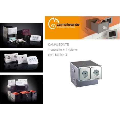 Cassaforte/Cassetta di sicurezza a scomparsa / mimetica finta presa elettrica CAMALEONTE - Mod. 1 cassetto + ripiano