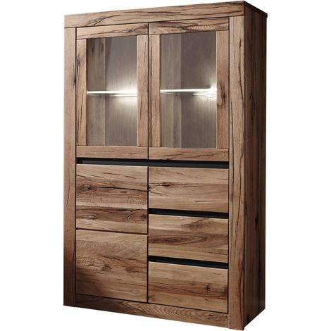 Highboard Wild-/Zerreiche 95x42x150 Tabacco brown geölt MONTREUX 323