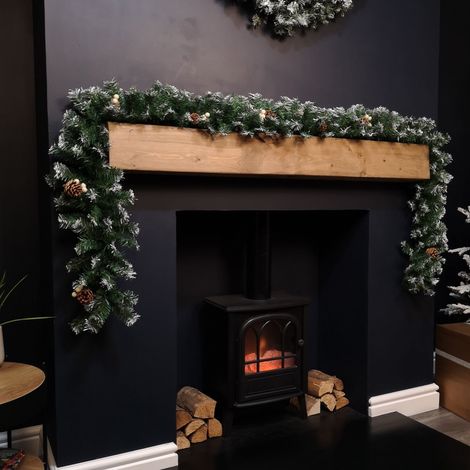 Premier 270cm (9ft) Christmas Garland Decoration Snow Tips White Berries & Cones (1/5)