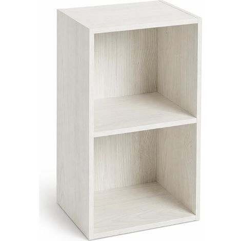 Libreria Scaffale Modulo Aperto 2 Ripiani Portaoggetti 30x24x54H cm Bianco LIB02 30x24x54H - 2 Ripiani Bianco Nordico