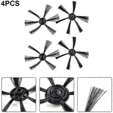 Lot de 4 brosses latérales pour aspirateur robot Severin RB7025 (pièces détachées pour appareil de nettoyage ménager).