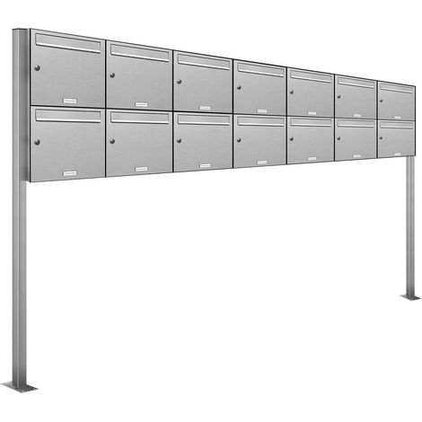 14er Standbriefkasten Anlage Edelstahl Post stehend (1/5)
