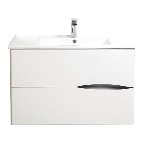 ONDEE ZEN - Meuble de salle de bain à suspendre 2DOO - L70cm - Blanc -  - Livré monté (1/4)