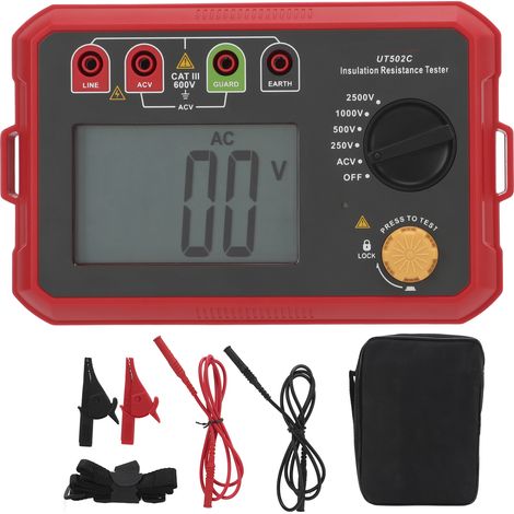 Testeur de résistance d'isolement UT502C, détecteur de fuite numérique pour circuits, outil de diagnostic électrique, équipement de mesure professionnel (1/5)