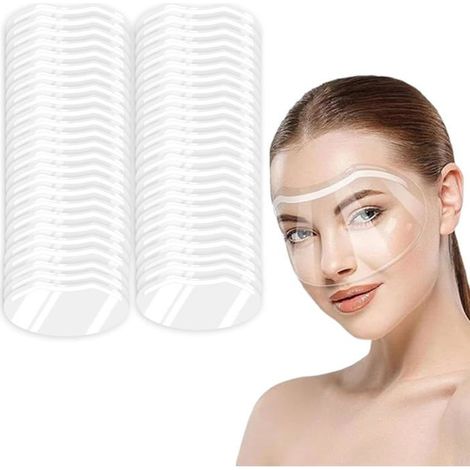 50 visières de protection transparentes,pour coupes de cheveux, salons de coiffure,colorations, le maquillage et bien plus encore. (1/5)