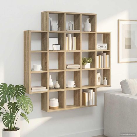 vidaXL Étagère Murale Chêne Sonoma 100 x 13 x 100 cm Bois d'ingénierie (1/5)