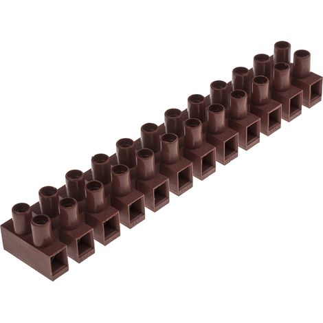 Bornier de raccordement RS PRO, 12 pôles , A visser, 6mm², 41A ( Prix pour Paquet de 5 )