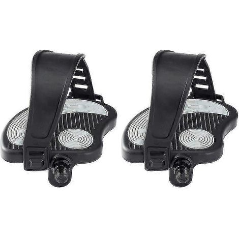 Pédales de vélo d'exercice avec sangles, compatibles avec les vélos de spinning et les vélos d'exercice stationnaires d'intérieur, 9/16 pouce - OUI (1/5)