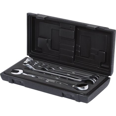 Jeu de clés mixtes à cliquet réversible GEARplus, 9 pcs (1/4)