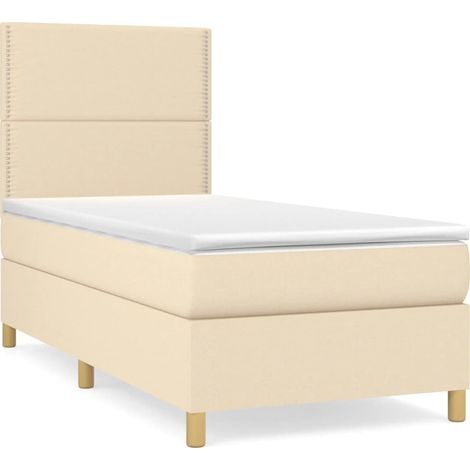 Maison Exclusive - Boxspringbett mit Matratze Creme 100x200 cm St (1/5)