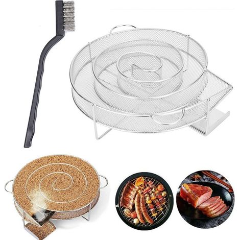 Générateur de Fumée Froide pour Fumoir Fumage Viande Poisson avec Brosse Nettoyage Grille Barbecue Smoker Fumage à chaud et à froid BBQ Scie Charbon de bois (1/4)