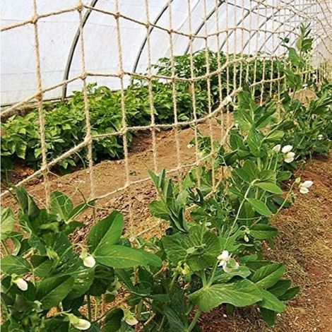 Filet de soutien en jute naturelle pour plantes grimpantes
