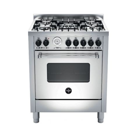 La Germania AMN765EXT Americana Cucina 5 Fuochi Gas Forno Elettrico 56 L 9 Funzioni Classe A (70x60x89 cm) colore Inox